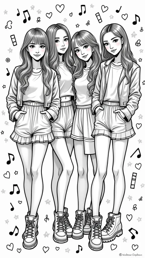 black pink coloring page